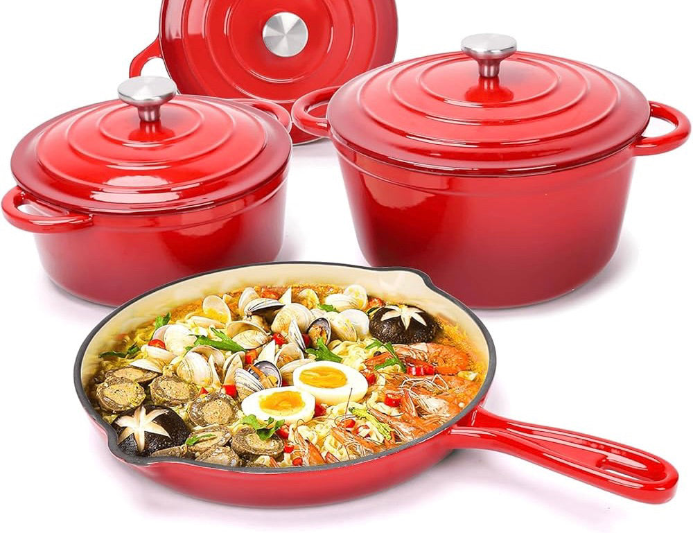 7 Pieces Cast Iron Pots