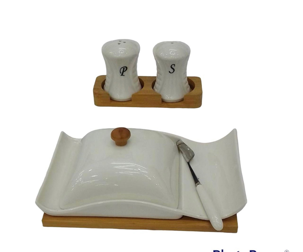 Butter Dish with Salt and Pepper Set